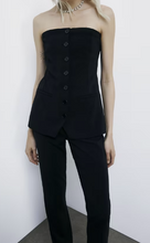 Carica l'immagine nel visualizzatore di Gallery, BUSTIER IN CREPE CON BOTTONI
