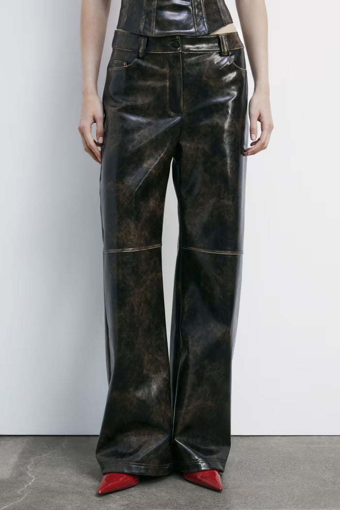 PANTALONE LARGO TESSUTO SPALMATO